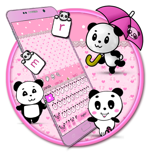 Pink Cute Panda Keyboard icon