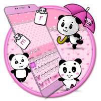 Pink Cute Panda Keyboard