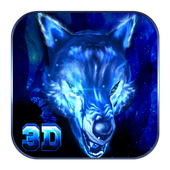 3D VR Live Ice Wolf theme icon
