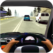 Racing Car In Traffic icon