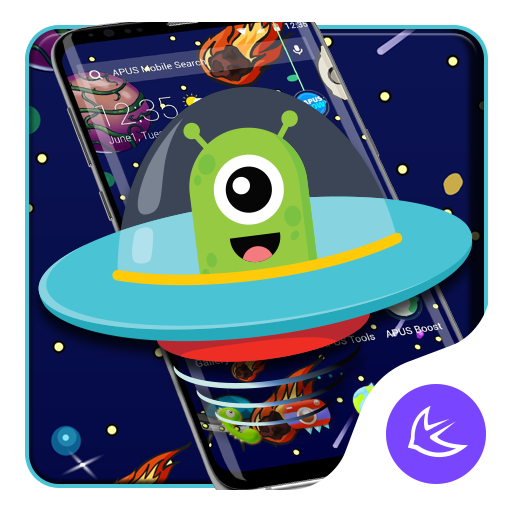 Cute Cartoon Alien APUS Launcher theme icon