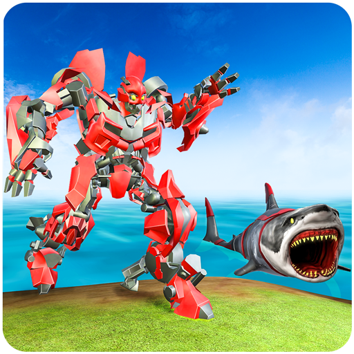 Robots &amp; Shark Transformation Hunter War 3D icon