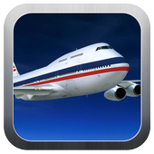 Aircraft driving simulator 3D icon
