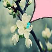 Beautiful flower zipper lock icon