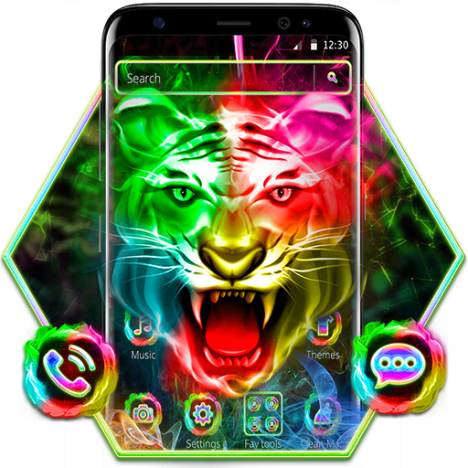 Colorful Neon Wild Tiger Theme icon