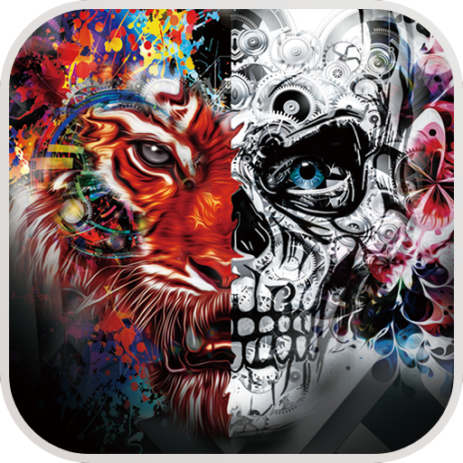 Graffiti Gothic Tiger Skull Theme icon