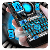 time travel future keyboard ai robot blue icon