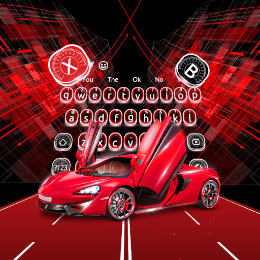 Neon Red Car Keyboard Theme icon