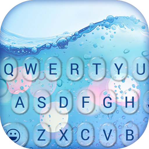 3D glass water keyboard theme icon
