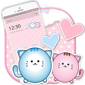 Cute Kitty Pink Cat Launcher Theme icon