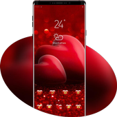 Red shining 3d effect love theme icon