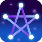 One line drawing puzzle:deluxe icon