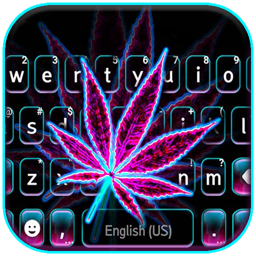 Pink Neon Weed Keyboard Background icon