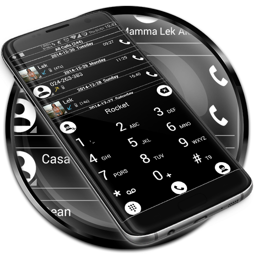 Theme for Drupe and RocketDial and ExDialer BWhite أيقونة