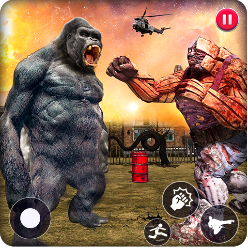 Fighting gorilla vs monster icon