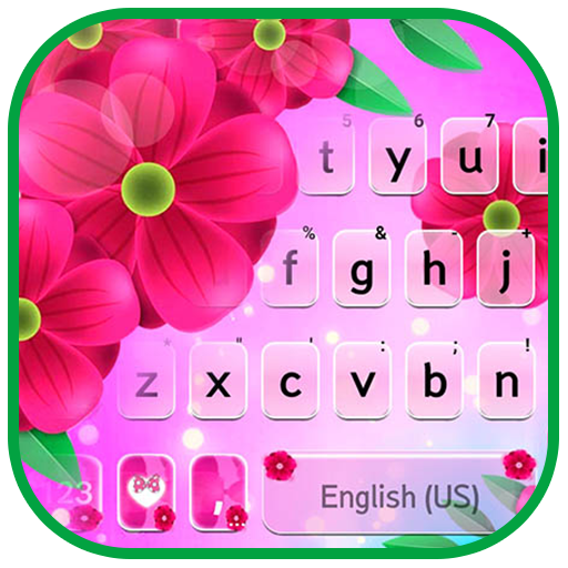 Bright Pink Floral Keyboard Background icon