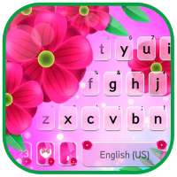 Bright Pink Floral Keyboard Background