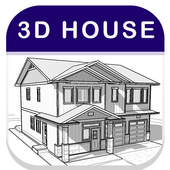 How To Draw 3D House icon