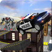 Police Robot Car Roof Stunts icon