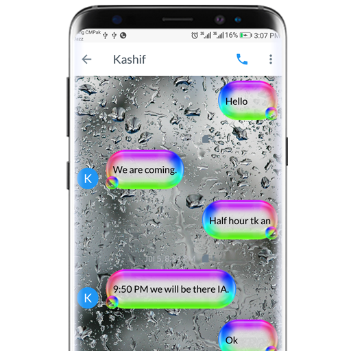 SMS Go Water Bubbles Theme with Rainbow Colors icon