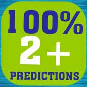 100% 2+ PREDICTIONS icon
