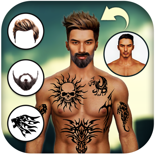 Man Tattoo &amp; Hairstyle Editor icon