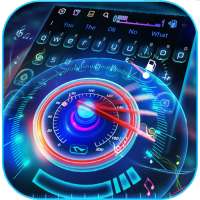 Neon Racing Car Speedometer Keyboard Theme