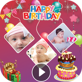 Happy Birthday Photo Video Maker icon