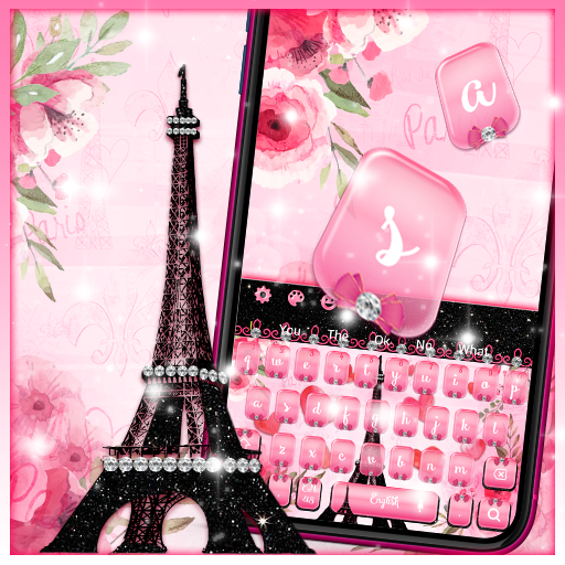 Pink Paris Eiffel Tower Keyboard icon