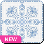 Cross stitch patterns design icon