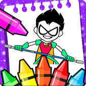 teen coloring titans go cartoons icon