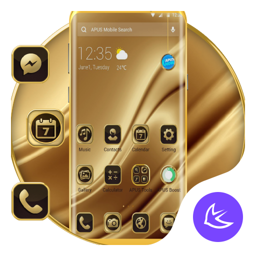 ikon Golden Silk APUS Launcher Theme
