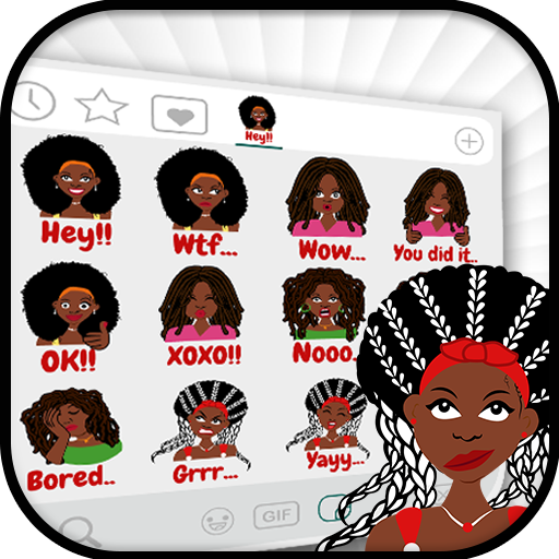 Sassy Black Girls Emoji Stickers icon