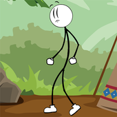 Stickman deserted island icon