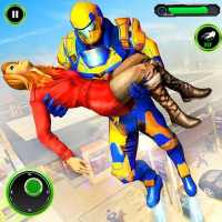 Superhero Flying Robot Rescue: Robot Shooting Game on 9Apps