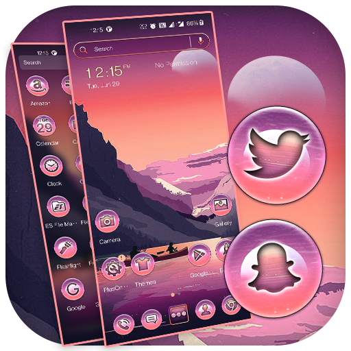 Sunrise Drawing Landscape Theme icon