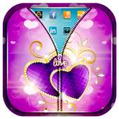 Purple Love Zipper Lock Screen on 9Apps