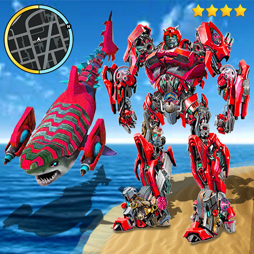 Unlimited Red Robot Shark Tranforme Battle City icon