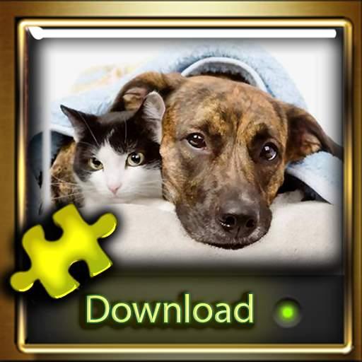 dog &amp; cats friendship  jigsaw puzzle  for Adults icon
