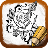 Art Draw Tattoo Flowers icon