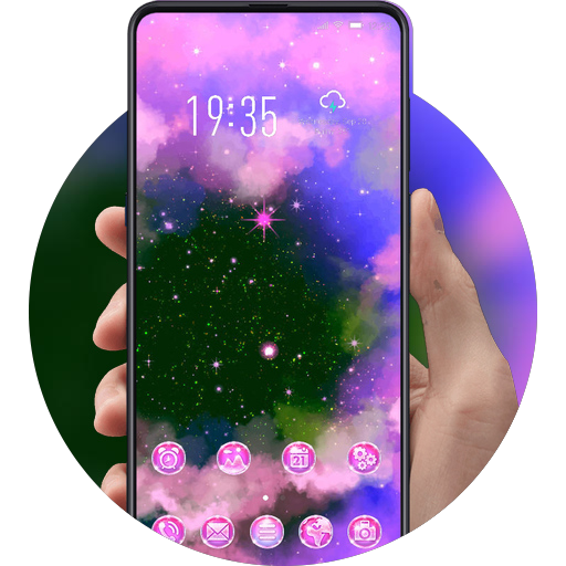 Colorful theme Purple starry sky icon