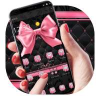 Pink Bowknot Diamond Leather Theme on 9Apps