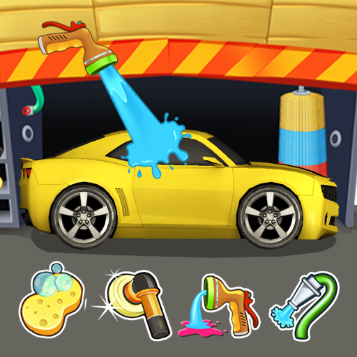 Car wash kids garage icon