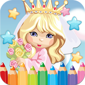 Princess Paint Draw Coloring icon