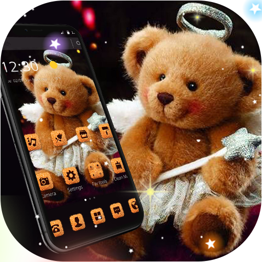 Cute Angel Teddy Bear Theme أيقونة