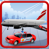 Police Car Transport in Plane icon