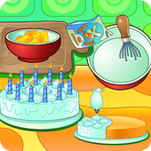 Cooking cream cake birthday icon