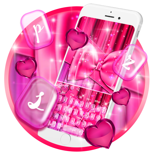 Teclado de amor rosa brilhante icon