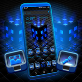 Blue Lighting Cube Launcher Theme icon