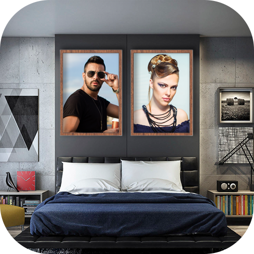 Bedroom photo collage icon